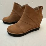 Eileen Fisher 7.5 Clapton Boots Brown Leather Wedge Bootie Back Zip $280 MSRP Photo 9