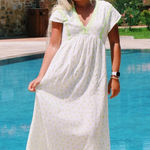 ZARA Green and White Polka Dot Maxi Dress Photo 0