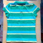 Old Navy y2k 2006  Rugby Stripe Polo Shirt Size Medium Green Yellow Blue Photo 4