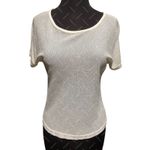 Platinum Dorothy Schoelen Sheer Vintage Cream Stretch Top Sz S Short Sleeve Photo 1