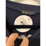 Navy And Cream‎ Split Layer Sweater Size S Oversized Cream Is Sheer Flowing Photo 1