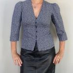 Rebecca Taylor La Vie “Nouvelle” navy polka dot button down blouse XS Photo 1