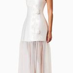 Elliatt Oleander Floral Appliqué Strapless Cocktail Removable Sheer Maxi Skirt Photo 2