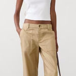 Banana Republic NWT  Womens Straight Mid Rise Utility Pant Khaki Size 8 Office Photo 0