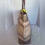 Wrangler New  Striped Canvas Nuetral Brown Cream Large Western Womens Tote Bag Photo 6