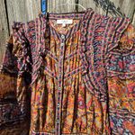 SEA NY Rosita 100% Cotton Ruffle Romper in Rust and Navy, size 8 Orange Photo 5