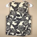 J.Crew  Women’s Floral Print Orange Rhinestones Split Neck Sleeveless Blouse Photo 4