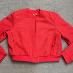 Jason Wu  Tweed Snap Front Bomber Jacket Red Women’s Photo 0