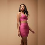 Herve Leger Forever 21 nwt size Large  BANDAGE MINI SKIRT hot pink Photo 3