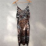 One Teaspoon  Anthropologie Rendezvous Slip‎ Dress In Bronze Animal Print XS NWT Photo 1