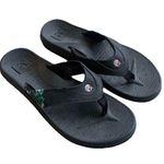 High Tide Black Sandal Flip Flop Comfort Tropical Beach Floral Size 9 Photo 0