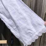 Valentina Naldi 100% Linen White Long Sleeve Scalloped Lace Swim Coverup Dress L Size L Photo 4