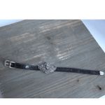 Brighton brown leather bracelet vintage 1995 angel/ cherub design silver plate Photo 5