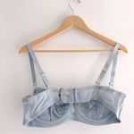 House of Desire Sienna Satin & Lace Bra Blue Romantic Underwire Size 3X/4X NEW Photo 10