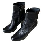 Black Italian Genuine Leather Ankle Booties Size 6 Photo 6