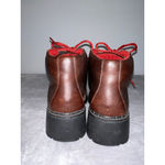 American Eagle Women's Outfitters Brown Ankle Boots Size 9 with Red Laces Photo 7