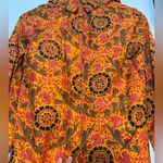 VINTAGE ADELE MARTIN SILK LONG SLEEVE SHEATH DRESS INDIA SMALL ORANGE PINK BLACK Photo 6