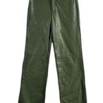 SheIn Faux Leather Pants Size XXS Petite Olive Green Photo 0
