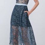 ABS Allen Schwartz NWT Eden Bustier Floral Print Midi Semi-Sheer Mesh Panels 10 Photo 0