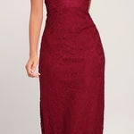 Lulus LULU’S Brilliant Babe Wine Red Lace Maxi Dress Photo 0