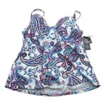 Island Escape Womens Full Bust Support Underwire Tankini Swim Top White Blue 6 Purple Photo 2
