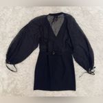 frame denim NEW FRAME Crepe De Chine Blazer Long Sleeve Minidress In Black sz XS Photo 3