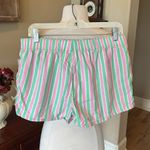 Pajama Shorts Pink Lime Green Striped Size M Photo 2