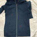 Lululemon  Scuba Hoodie Size 6 Mach Blue Light Cotton Fleece Zip Up Winter Cozy Photo 13