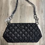 Gilda Paris NWT Black quilted Vegan Leather Shoulder Bag, Crossbody, Clutch Photo 7