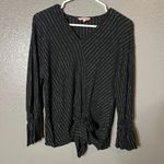Juicy Couture Size Medium  Metallic Stripe Top | Y2K Glam Tie-Front Blouse Photo 1