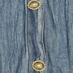 Vintage Crazy Cowgirl Tiered Maxi Skirt Concho Button Front Elastic Waist Sz Sm Blue Photo 5