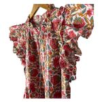 Caroline Constas New York Cottage Strawberry Print Flutter Sleeves Size Medium Red Photo 10