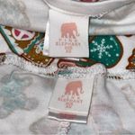 Pink Elephant Women’s Size XS White Gingerbread Print Henley Jogger Pajamas Photo 5