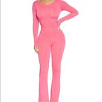 Naked Wardrobe  I Play Flare Jumpsuit In Rasperry Pink Snatching Lined Bodycon XS Photo 1