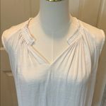 Vera Wang  White Gathered Neck Blouse Size Extra Large Photo 1