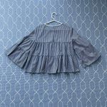 AQUA By Bloomingdales Striped Long Sleeve Top - Size Medium Photo 1