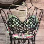 Victoria's Secret Bikini top floral top VS swim wear Bling colorful bikini top Photo 6