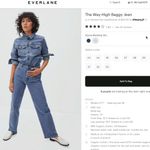 Everlane 2022 The Way-High Baggy Jean Sz 30 Stone Washed Sky Wide Leg High Rise Photo 2