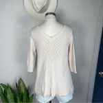 Odd Molly Cream Knit Sweater Small | Anthropologie Boho Lace Hem Pullover Top Photo 2
