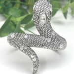 Sparkling Crystal Snake Coil Bracelet Bangle Cuff Rhinestone Statement Silver Photo 0
