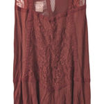 Maurice's  Tank Top Plus Size 1 1X Rust Orange Brown Lacy‎ Babydoll Shirt NEW NWT Photo 0