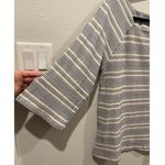 Anthropologie POSTAGE STAMP Antique White Striped Boat Neck Quarter Sleeve Sweatshirt Photo 3