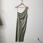 BHLDN Anthropologie Dylan One Shoulder Satin Side Slit Gown Miss Womens Size 10 Photo 2