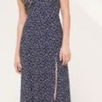 Urban Outfitters  Lindsey Spot Midi Dress Blue White Dots Medium Photo 0