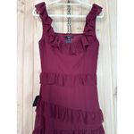 Lulus NWT  Compelling Romantic Burgundy Ruffled Tiered Maxi Dress Gala Banquet S Photo 4