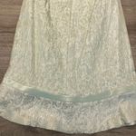 Sandra Darren Women’s Very Cute  Skirt SZ 8 Light Green Reflective Shiny Silver Thread Photo 3