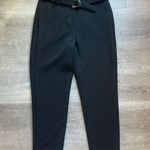 Maje Palmy Belted High Waist Step Hem Crepe Black Pants Size FR40 (US L) Photo 1