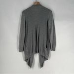 Theory  Merino Wool Winxie Gray Ribbed Knit Draped Open Front Cardigan Size M Photo 8