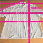 VINTAGE 1990'S TAN JAY SEAFOAM GREEN PLEATED FRONT BLOUSE (10) Photo 10