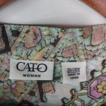 Cato  26 28W Eucalyptus Aqua TanbPaisley Sheer Tunic Plus Photo 3